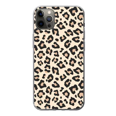 Produktbild von MuchoWow® Handyhülle Schutzhülle Hülle für iPhone 12 Pro Max Weiß - Rosa - Leopardenmuster Silikon Softcase Handy Hülle - Hartschale