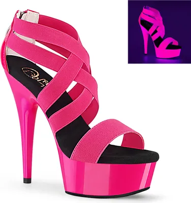 Produktbild von DELIGHT-669UV Damen Sandale von Pleaser, Neon Hotpink EU 40, US 10