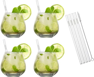 Produktbild von Schott Zwiesel Cocktailgläserset Vina 4-teilig - mit Strohhalmen und Bürstchen