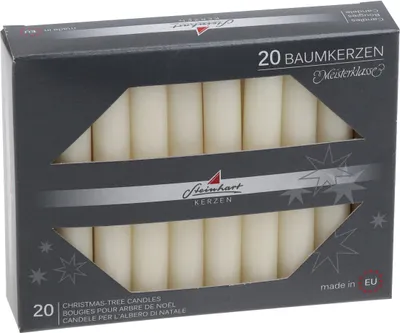 Produktbild von Baumkerzen durchgefärbt Champagner 95 x Ø 13 mm, 20 Stück