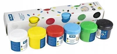 Produktbild von MILAN Schulset Fingerfarben 6 Farben à 40ml