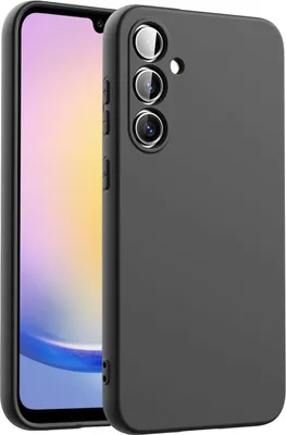 Produktbild von Conie TPU Schutzhülle für Samsung Galaxy A25 5G Tasche Case Cover Bumper Silikon Mikrofaser Inlay Hülle in Schwarz matt