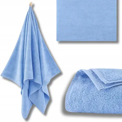 Produktbild von Handtuch - 100% Baumwolle - 500 g/m2 - 30x50 cm - Extra Saugfähig - Blau - hohe Grammatur - KIWI2