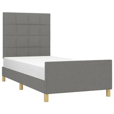 Produktbild von vidaXL Bettgestell ohne Matratze Dunkelgrau 80x200 cm Stoff