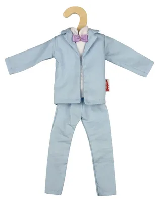 Produktbild von Heless Puppenkleidung Anzug 29 cm hellblau mit lila Fliege