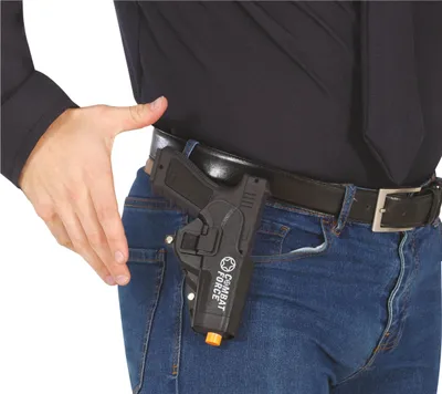 Produktbild von Polizei Karneval Spielzeugpistole Schwarz Fantasie Accessoire Erwachsene, Farbe: Schwarz