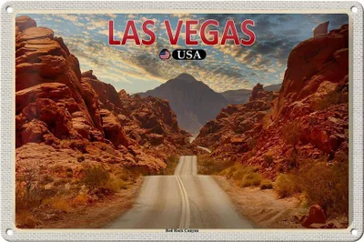 Produktbild von Blechschild Reise 30x20cm Las Vegas USA Red Rock Canyon