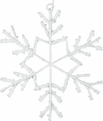 A white snowflake ornament.