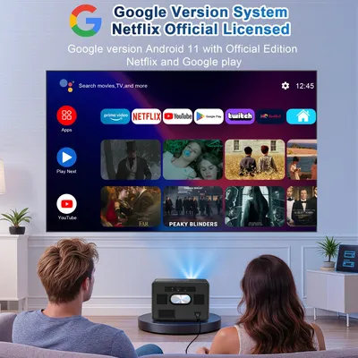 Imagen del producto de Proyector inteligente para Google TV - Modelo X04ULTRA - Proyector para cine en casa - 4000 lúmenes ANSI - Full HD 1080p - Android 14 - 2 GB + 32 GB - Corrección trapezoidal automática - Bluetooth 5.4