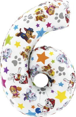 Produktbild von Paw Patrol Star 6er Zahlen Folienballon 66 cm