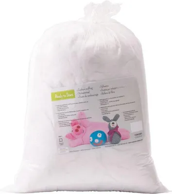 Produktbild von PolkaHome® Kreative Polyesterfüllung 1000 g – weiche Bastelfüllung aus 100 % Polyester, Weiß