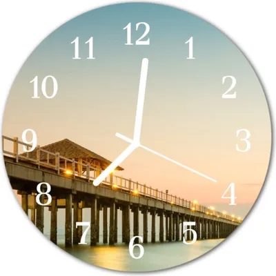 Produktbild von Glasuhr Wanduhr Küchenuhr Echt-Glas 30fi cm Holzsteg mehrfarbig
