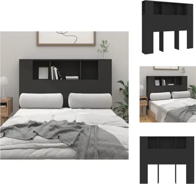 Obrázok produktu pre vidaXL Čelo postele s policami čierne 120x18,5x104,5 cm - Čelo a nohy