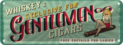 Image de vianmo Plaque en tôle 10x27 cm Pinup Exlusive Gentleman Whiskey