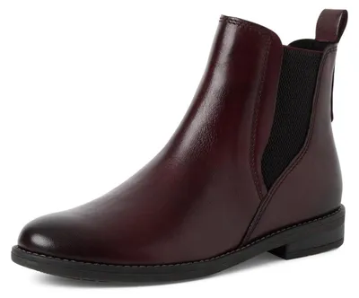 Produktbild von MARCO TOZZI Damen Chelsea Boots aus Leder zum, Rot (BORDEAUX), 39 EU