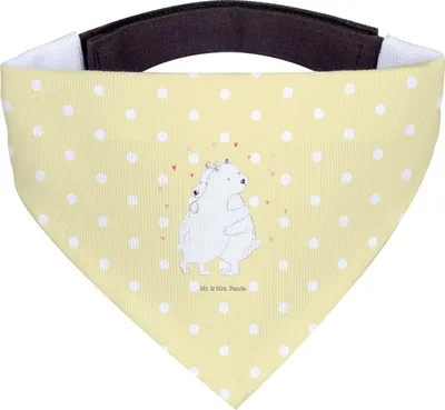 Produktbild von Mr. & Mrs. Panda Tuch Eisbär Umarmen - Gelb Pastell - Geschenk, Halstuch Für Hunde, Hundehalstuch, Lustige Sprüche, Hund