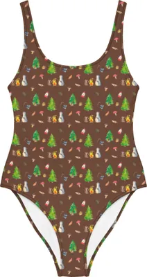 Produktbild von Mr. & Mrs. Panda Damen-Badeanzug Pinguin Lagerfeuer Größe S - Braun - Geschenk, Job, Shape-Badeanzug, Marshmallows, Motivation, Liebe, Badebekleidung, Maus, Bademode