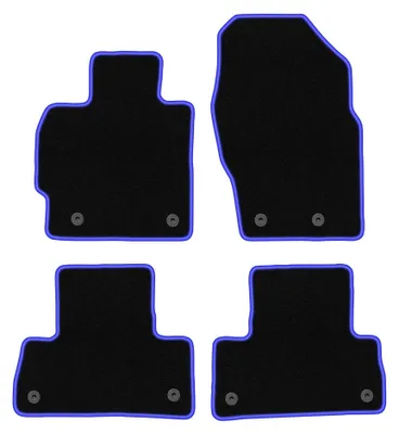 Obrázek produktu pro Velurové autokoberce pro: Mazda CX-7 2009-2012 (SUV) – sada 4 ks, černo-modré, na míru – Wielganizator CARLUX