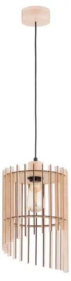 Obrázek produktu pro Závěsné svítidlo SOLANA, světlé dřevo a černá, 1xE27x15W, rozměry: 90x24,5x24,5 cm, IP20, Alfa