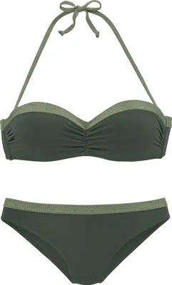 Produktbild von JETTE Bügel-Bandeau-Bikini oliv Größe 38 Cup B