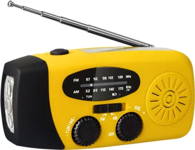Produktbild von Zimilo Notfallradio mit LED Taschenlampe, AM/FM/WB, Solar Handkurbel, USB Powerbank, IPX3 wasserdicht, 600mAh Output, mobiles Radio, Gelb