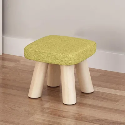Produktbild von Quadratischer Fußhocker in Marineblau, kleiner Schuhwechsel- und Ruhehocker für Wohnzimmer und Schlafzimmer, 26x26x20cm