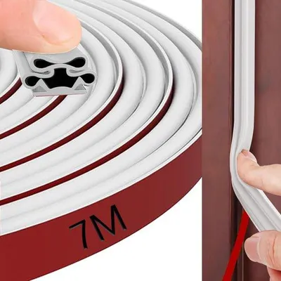 Productafbeelding van Famanu zelfklevende raam- en deurafdichting - 10 mm x 10 mm x 7 m - Voor het afdichten van deuren - Warmte-isolatie en bescherming tegen stof (wit)
