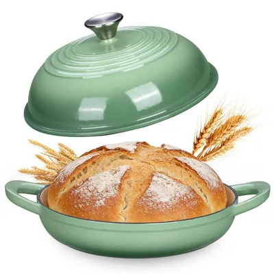 Zdjęcie produktu dla Garnek emaliowany z żeliwa, pojemność 6,6L, idealny do pieczenia chleba na zakwasie, np. chleba żytniego