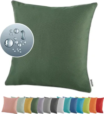 Produktbild von heimtexland ® OUTDOOR Lounge Dekokissen LOTUS EFFEKT 45x45 Garten Kissen Outdoorkissen Typ551 Oliv