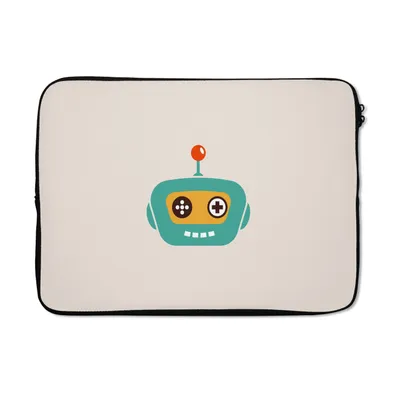 Produktbild von MuchoWow® Laptop Hülle 14 ZollRoboter - Gesicht - Antenne - Technik - Junge - Kind Laptoptasche - Laptoptasche - Stoßsicher - Schutzhaube