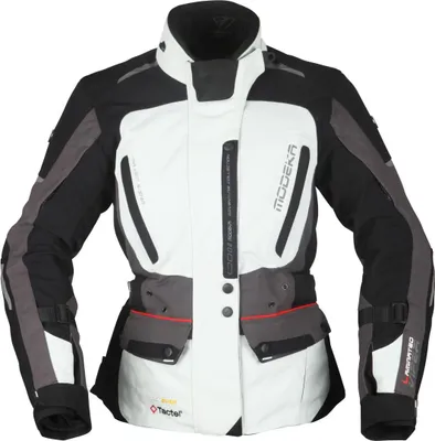 Produktbild von Modeka Viper LT Textiljacke Damen hellgrau / dunkelgrau / schwarz 46