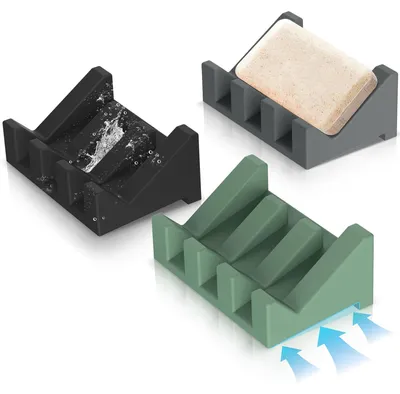 Productafbeelding van Set van 3 Zelfdrainende Zeepdispenser voor Badkamer