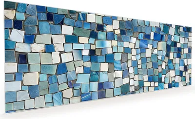 Produktbild von Küchenrückwand Spritzschutz Glas mit Motiv Bunte Kachelmuster 40 x 40 cm