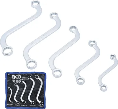 Productafbeelding van BGS 32150 Set van dubbele ringsteeksleutels, in inch, 3/8" - 3/4", 5-delig.