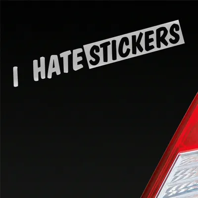 Produktbild von Auto Aufkleber I Hate s Lustig 19x25 cm Silber Sticker Heckscheibenaufkleber