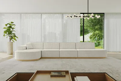 Produktbild von ALTDECOR Ecksofa in L-Form MARI-L3-v2 - 413x171x83 cm Cremeweiß - Corner Sofa Bett Eckcouch Couch Wohnlandschaft Cauchsofa