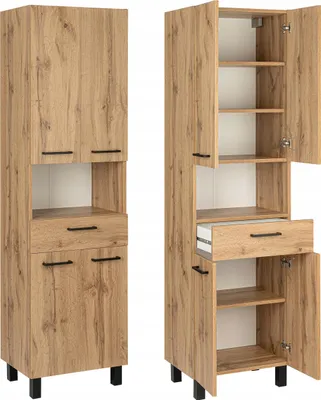 Zdjęcie produktu dla Słupek łazienkowy szafka łazienkowa regał do łazienki dąb wotan loft 50 cm