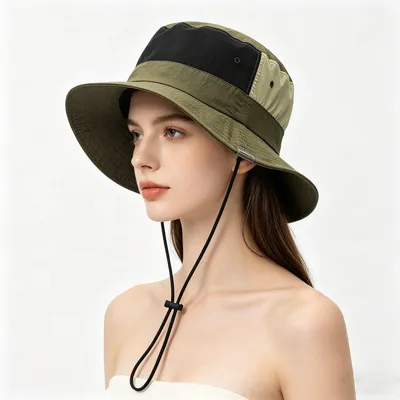 Produktbild von Damen Sonnenhut UV-Schutz – Faltbarer Fischerhut mit UPF 50+, Grün