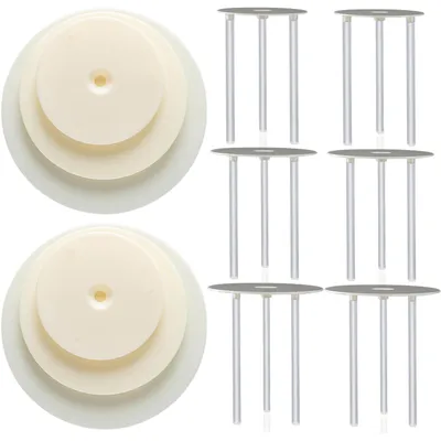 Kuchenplatten-Set, 6 Stück, 12/16/20 cm, mit 18 Stützen, Kunststoff