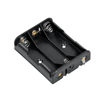 Produktbild von Batteriekorb 3xAA quadratisch in Kunststoff schwarz GNI0052