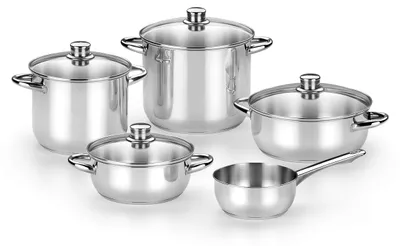 5-teiliges Edelstahl-Kochtopf-Set 18/10, induktionsgeeignet