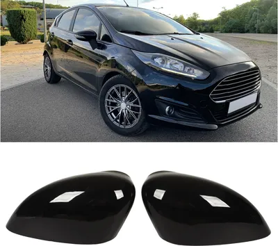 Zdjęcie produktu dla Nakładki lusterek bocznych, czarne błyszczące, obudowa lusterka wstecznego, zamiennik do Ford Fiesta MK7