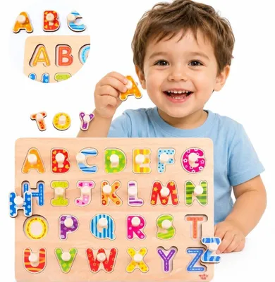 Immagine prodotto di Tooky Toy Puzzle Puzzle con alfabeto Montessori con perni