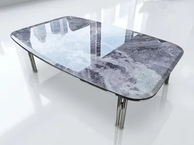 Immagine prodotto di Tavolino da caffè elegante con piano in vetro effetto marmo e struttura in metallo