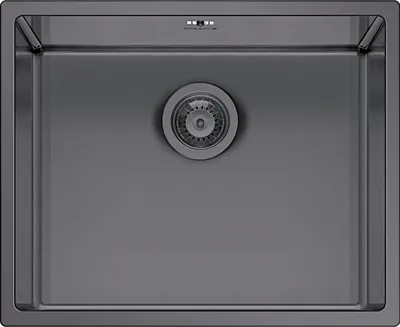 Produktbild von PYRAMIS Spüle ASTRIS COLORA 50x40 1B in GUN METAL für Unterbaumontage / PVD-Beschichtung / Spülbecken