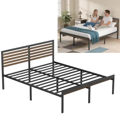 Obrázek produktu pro XINZI Kovová postel, rám pro manželskou postel, vysoká nosnost, snadná montáž, postel do ložnice s úložným prostorem, černá, 140 x 200 cm