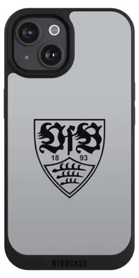 Produktbild von NIVOCASE Handyhülle für Apple iPhone 15  Hülle NIVOpure Case Schwarz Logo Offizielles Lizenzprodukt VfB Stuttgart