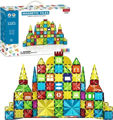 Immagine prodotto di Set di costruzioni magnetiche Diamond 115 pezzi - Piastrelle magnetiche
