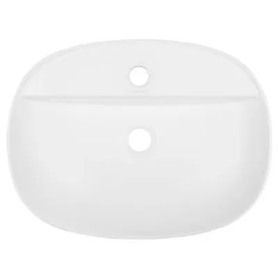 Zdjęcie produktu dla Umywalka owalna nablatowa KERRA KR-860, ceramiczna, biała, z otworem na baterię, 51 cm