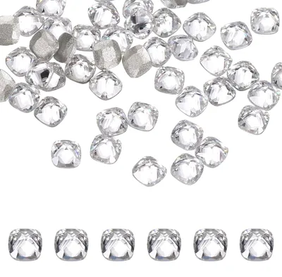 100 Zirkonia-Strasssteine 3 mm quadratisch für Nageldesign DIY